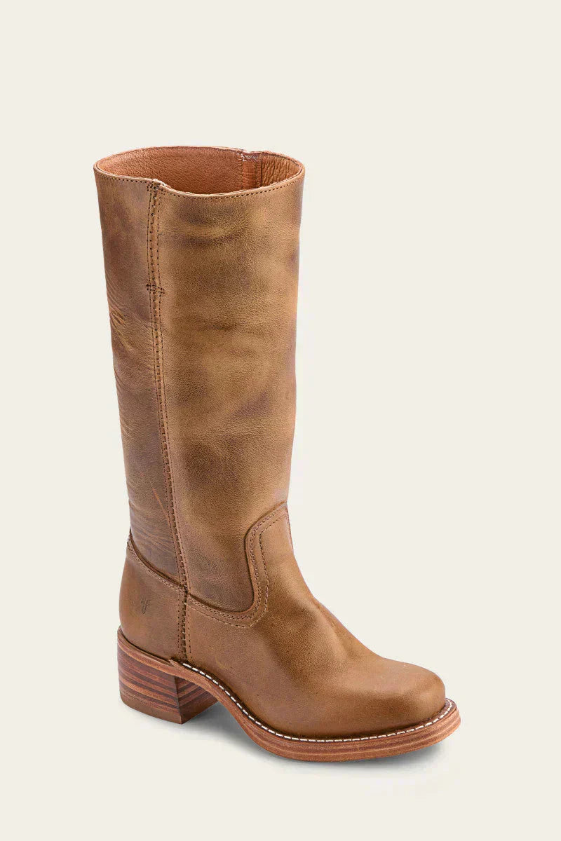 WesternSoul hoge dameslaarzen – stijlvolle leren look met blokhak en western-flair