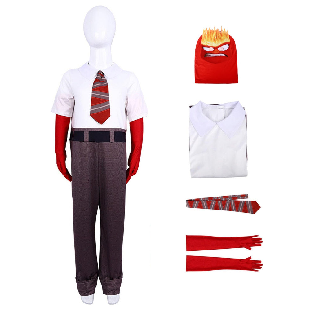 Halloween Cosplay Woede Jumpsuit Kostuum Handschoenen Stropdas Polyester Spandex