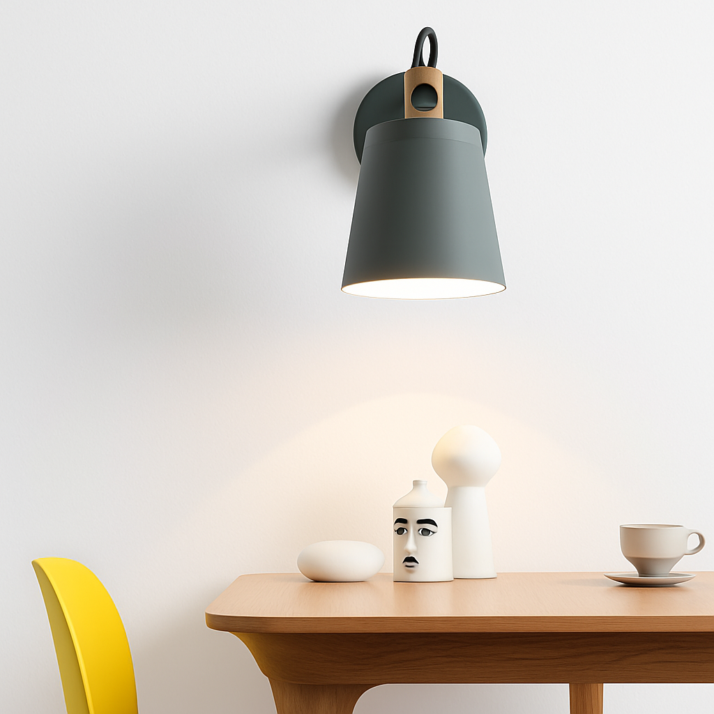 Wandlamp LED van hout en metaal in Nordic-stijl