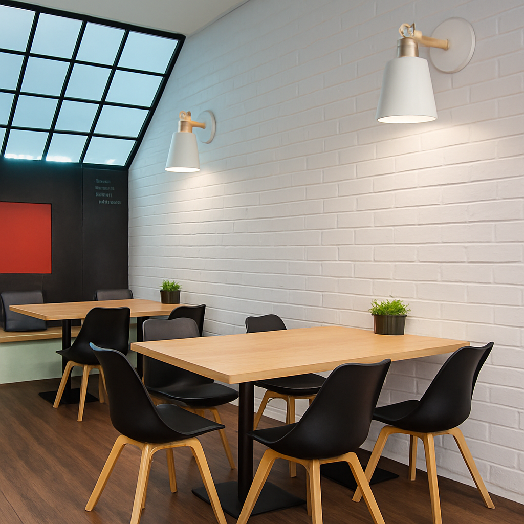 Wandlamp LED van hout en metaal in Nordic-stijl