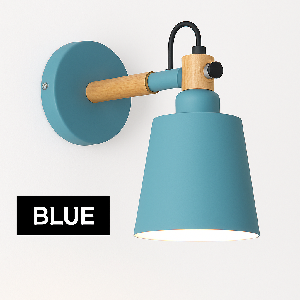 Wandlamp LED van hout en metaal in Nordic-stijl