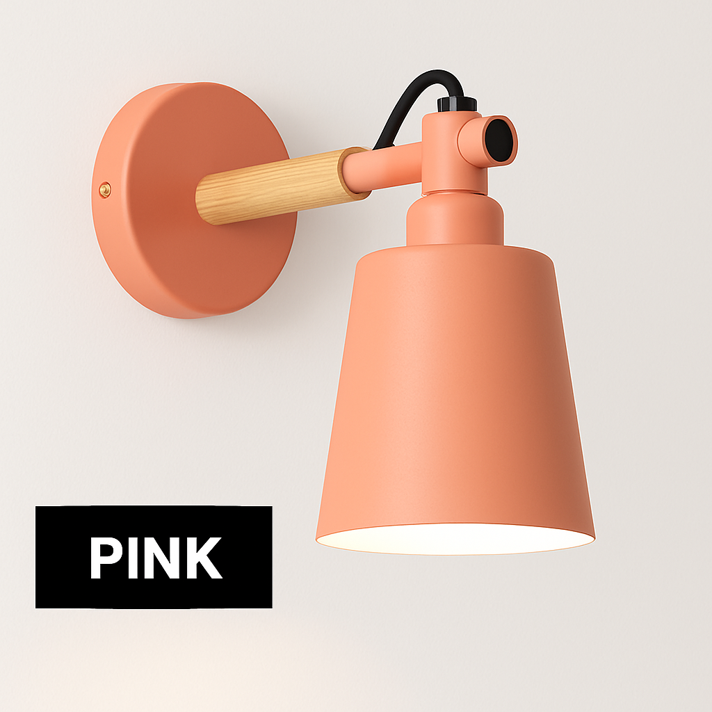 Wandlamp LED van hout en metaal in Nordic-stijl