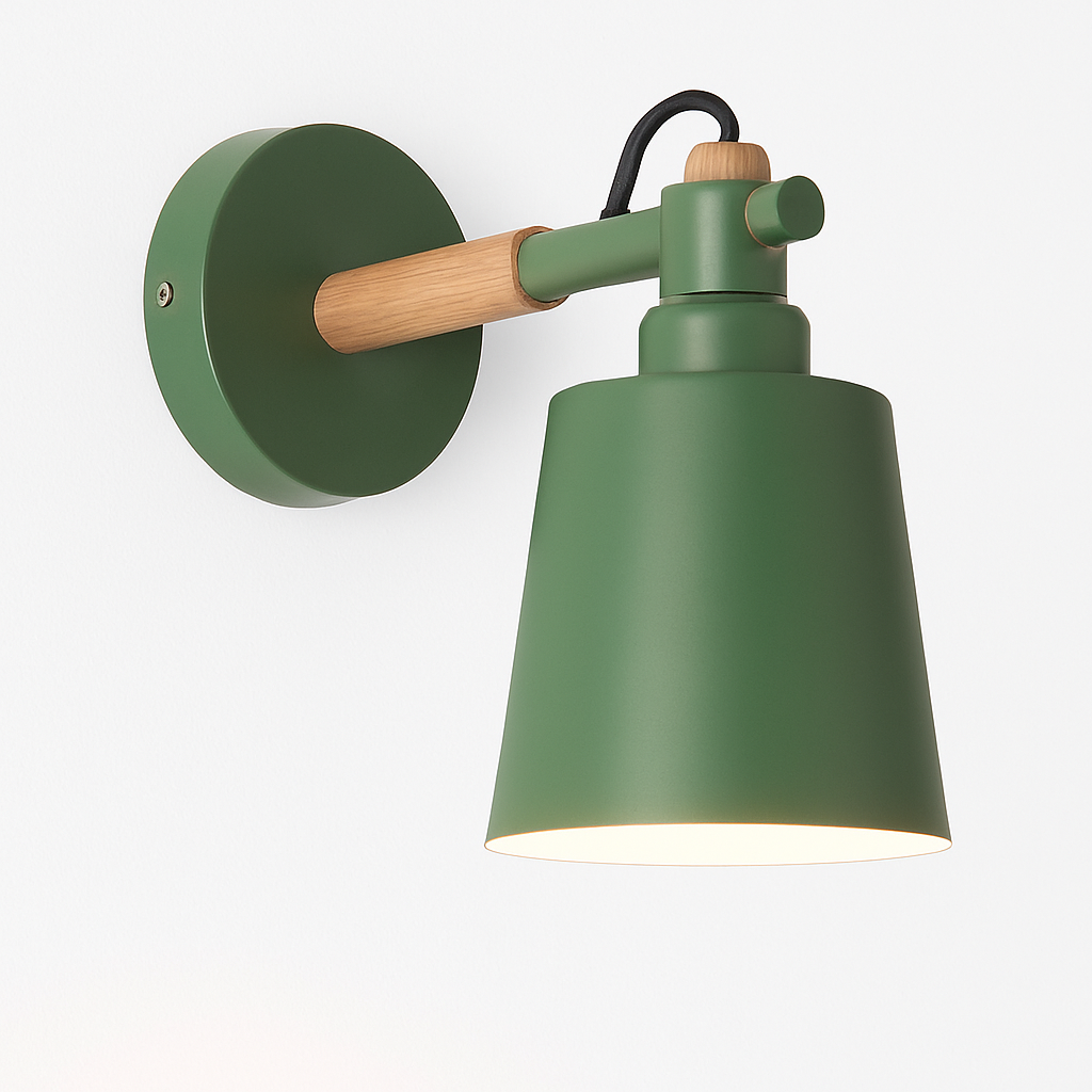 Wandlamp LED van hout en metaal in Nordic-stijl