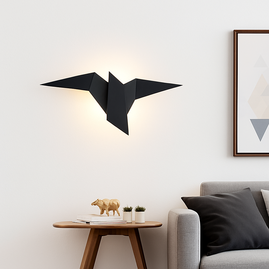 Moderne LED-Wandlamp Vogel in Origami-stijl Naila