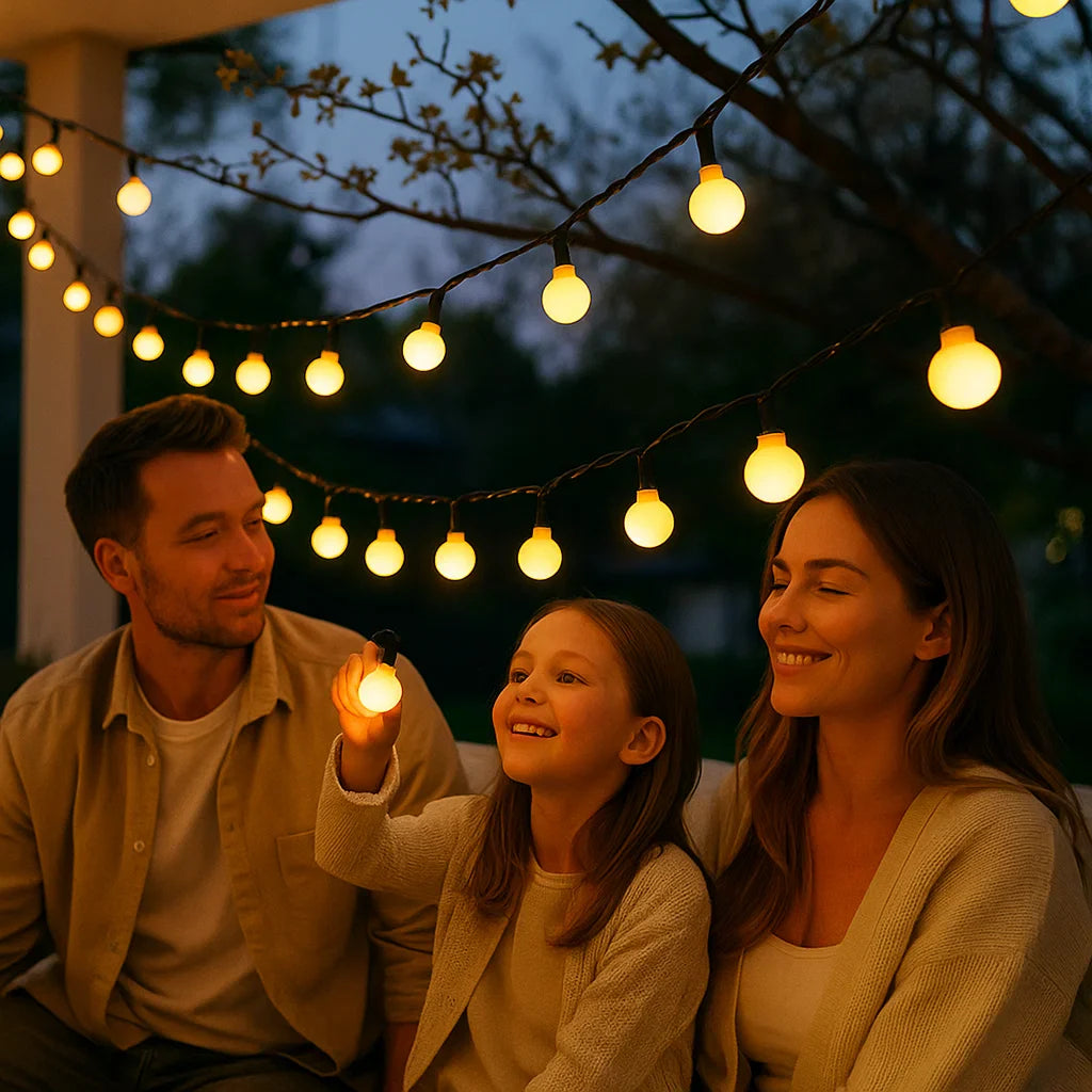 Zonne-energie Aangedreven Lichtketting Voor Buiten