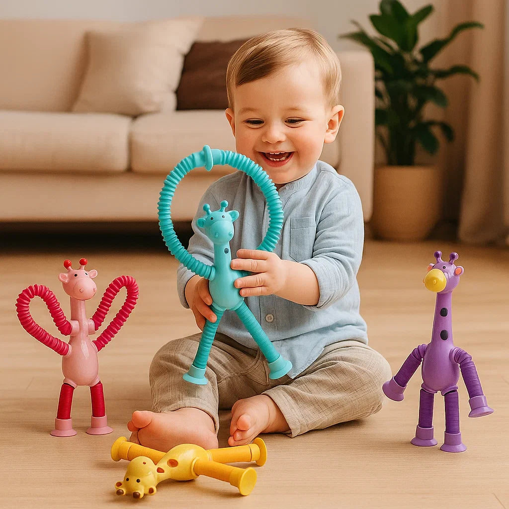 Sensorische Zuignap Giraffe Baby Speelgoed