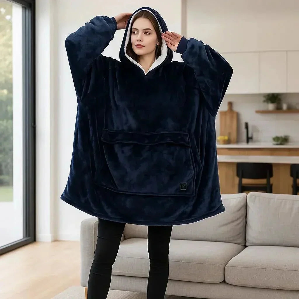 USB Verwarmde Hoodie Deken – Zachte Elektrische Draagdeken voor Gezellig Thuiscomfort