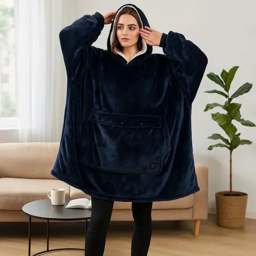 USB Verwarmde Hoodie Deken – Zachte Elektrische Draagdeken voor Gezellig Thuiscomfort