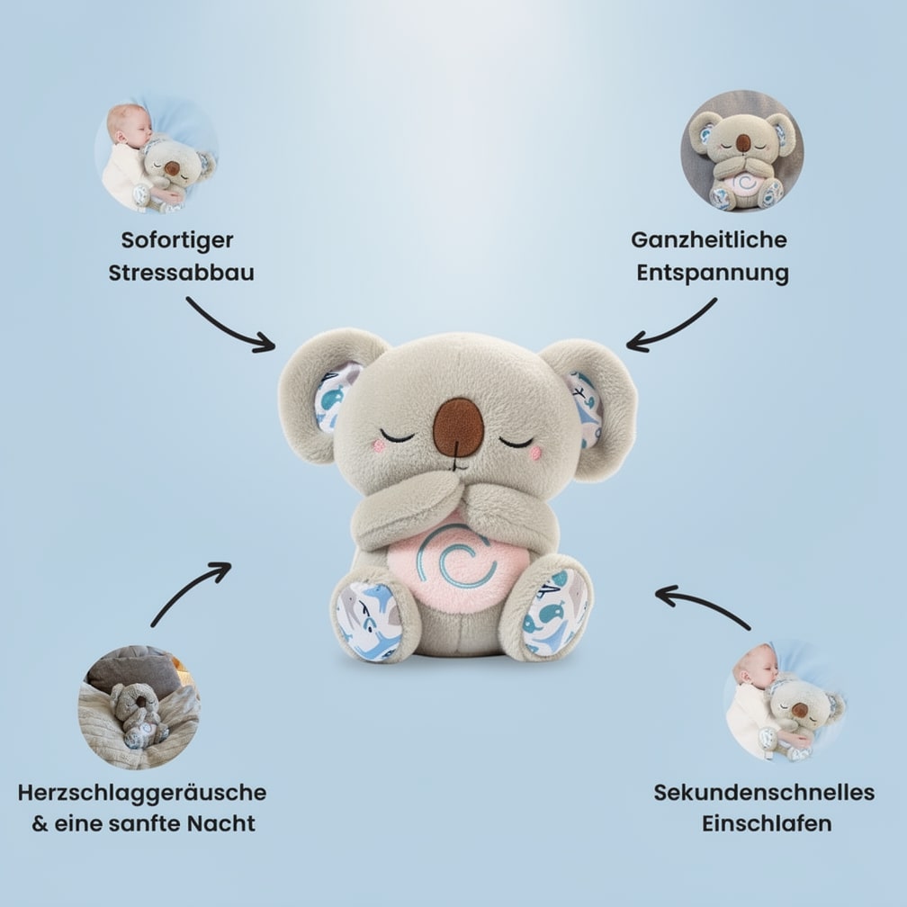 Ademend Knuffeldier | Koala Plüschdier voor Ontspanning & Slaap Hulp | SlaapKoala