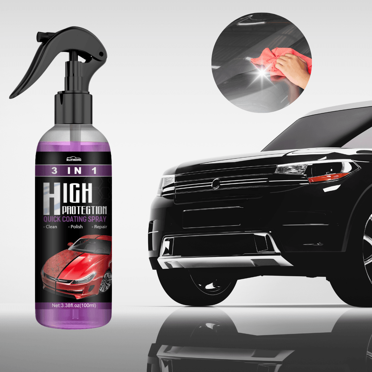 AutoGlanz - 3-in-1 Nano Keramische Coating Spray | 1+2 Gratis