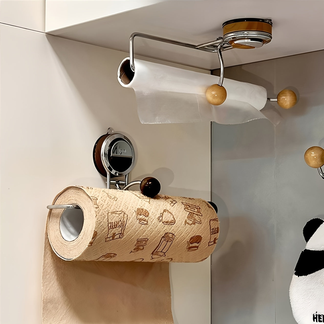 KeukenGrip Rollenhouder RVS Papierhanddoekhouder met Zuignap