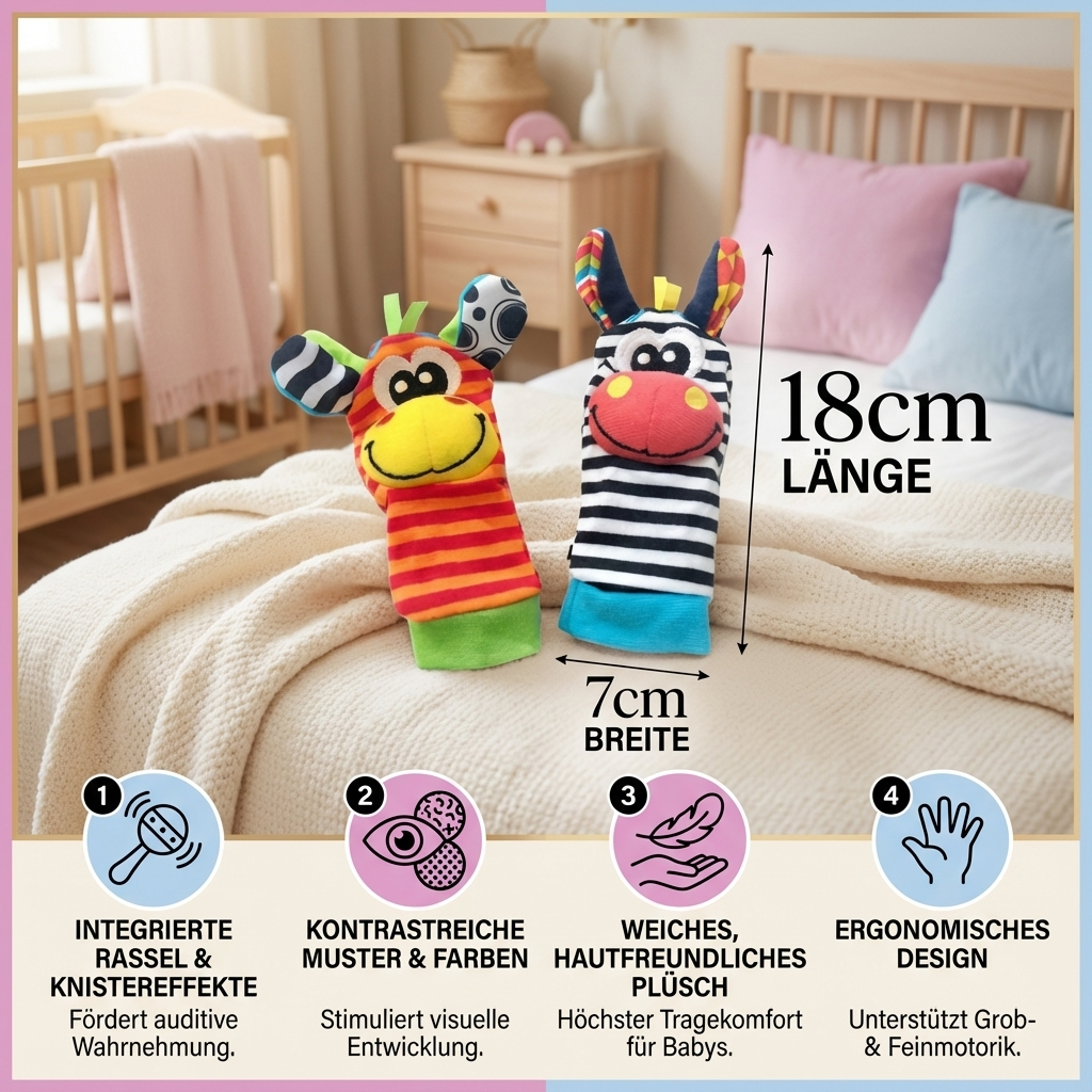 Sensorische Baby Pluche Sokken en Armband