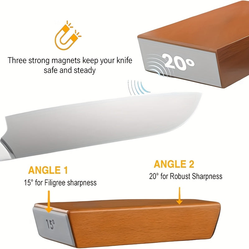 Schleifstein-Set EdgeCraft DuoSharp | Diamantsteen met Magnetische Bevestiging | 15° & 20° Slijphoek | Hout & Metaal