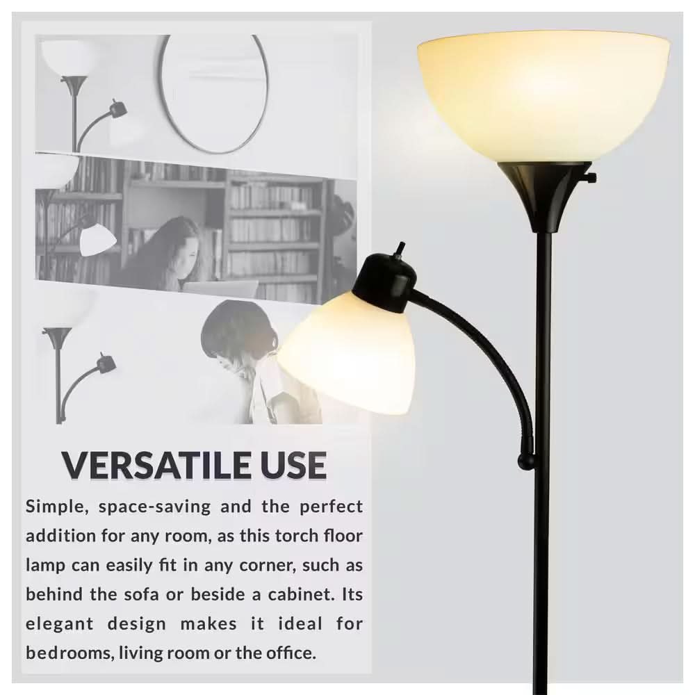 LED Vloerlamp met Twee Lichtbronnen – Staande Lamp met Leeslamp