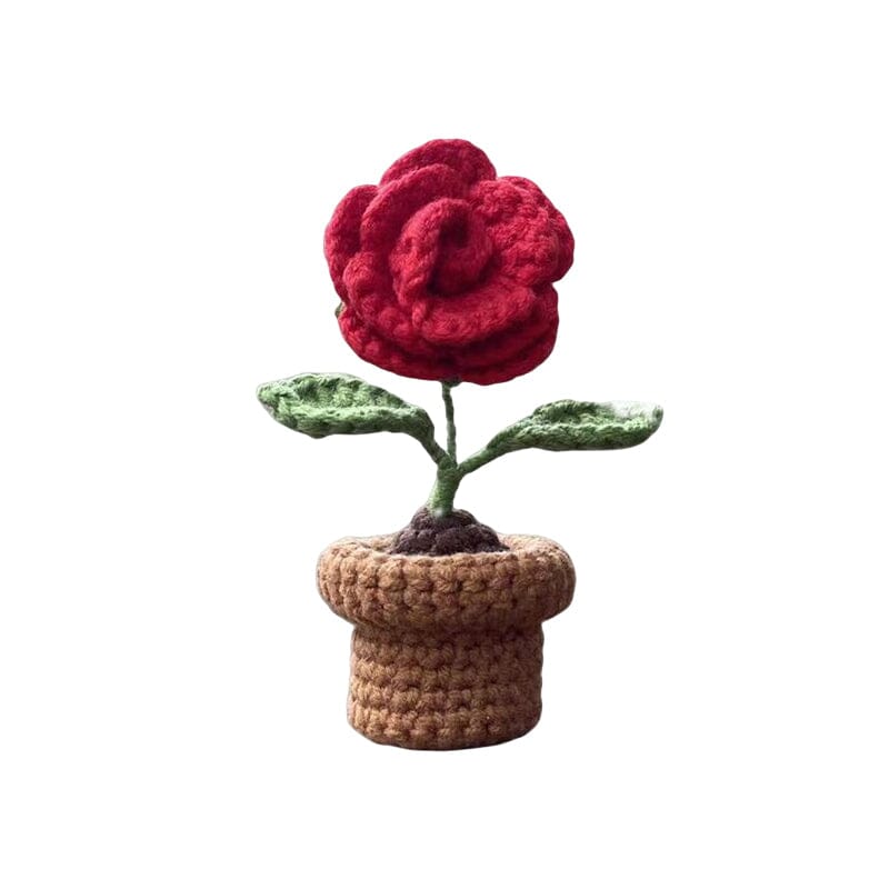 Handgemaakte gebreide bloemen
