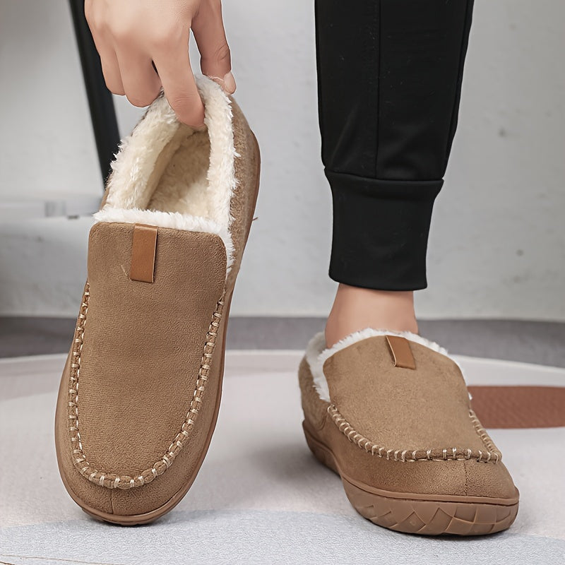 Winter Slippers voor Heren – Warme Schapenvacht Slippers voor Thuis