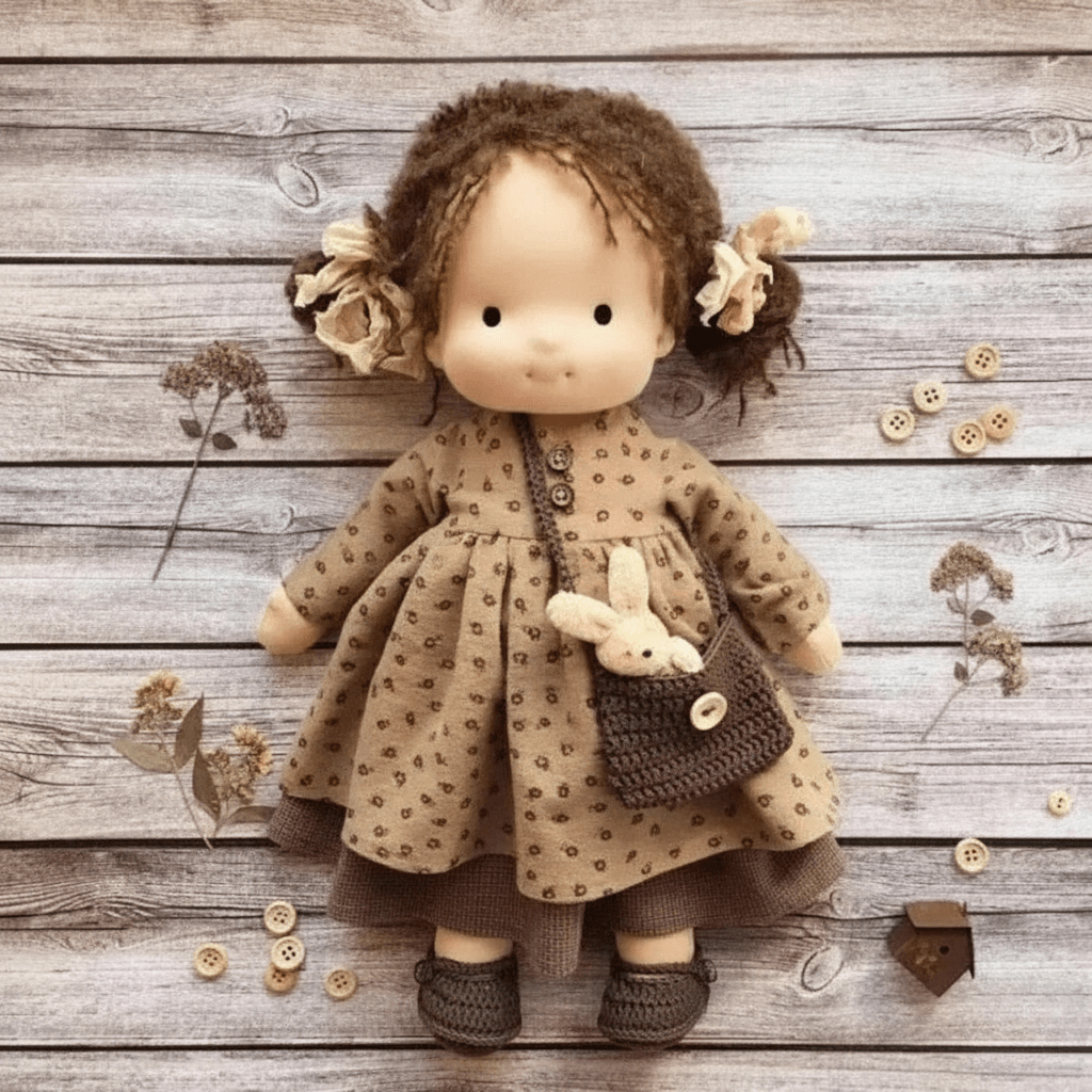Selina – Handgemaakte Katoenen Waldorf-pop voor Creatief Spelen