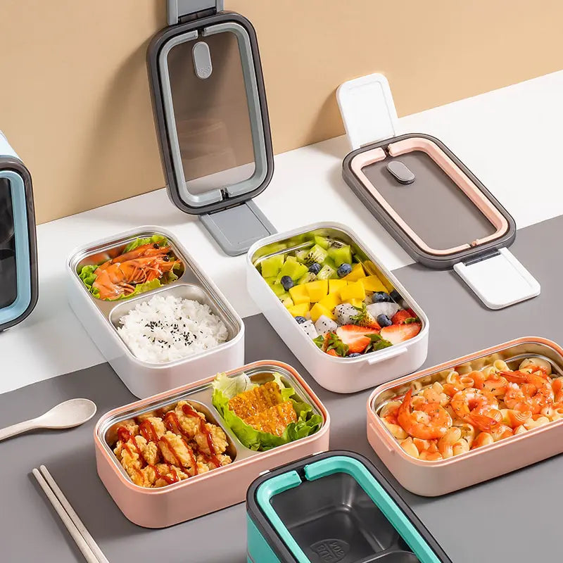 2-laagse RVS Bento-Lunchbox - MealMate