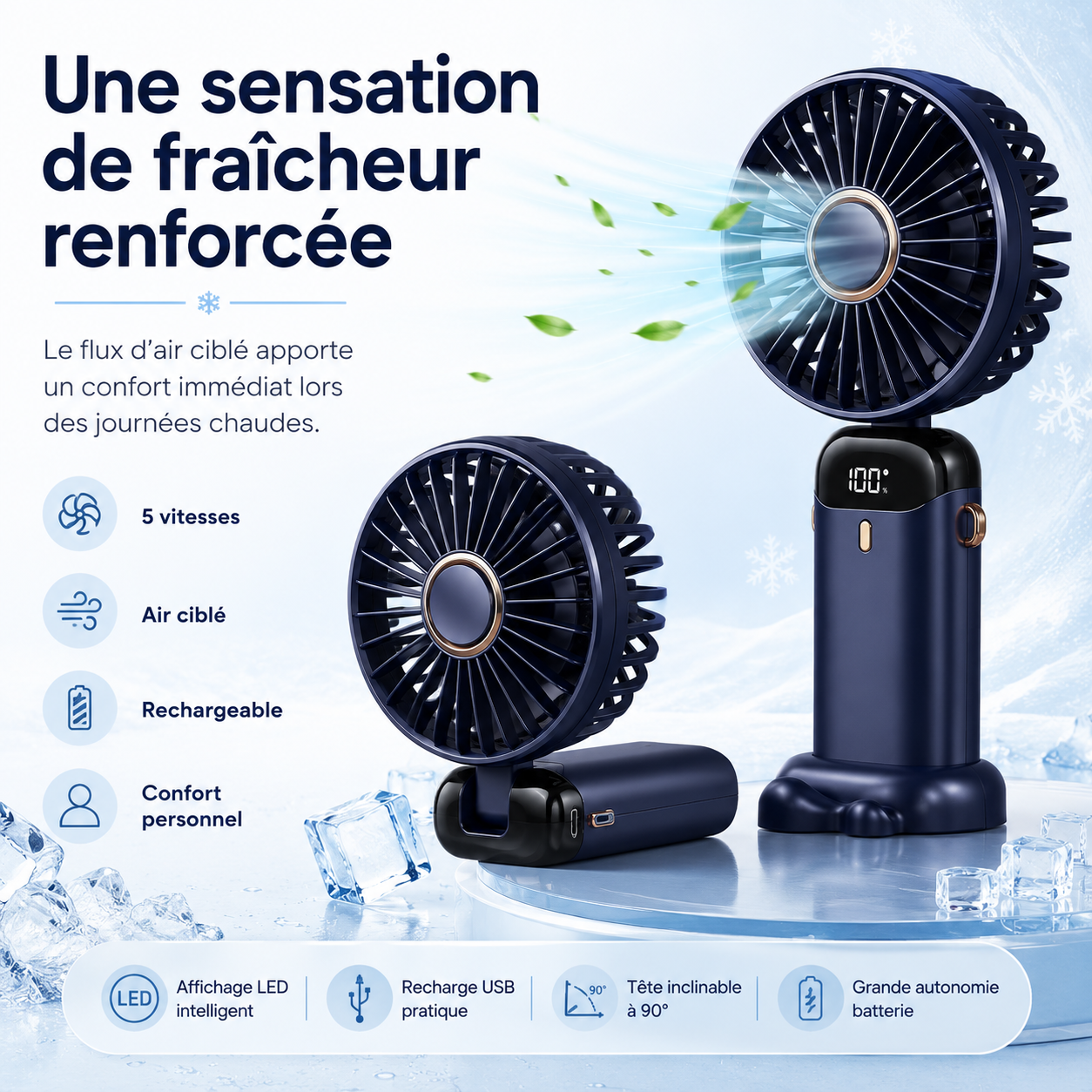 Draagbare Oplaadbare Ventilator 5000mAh