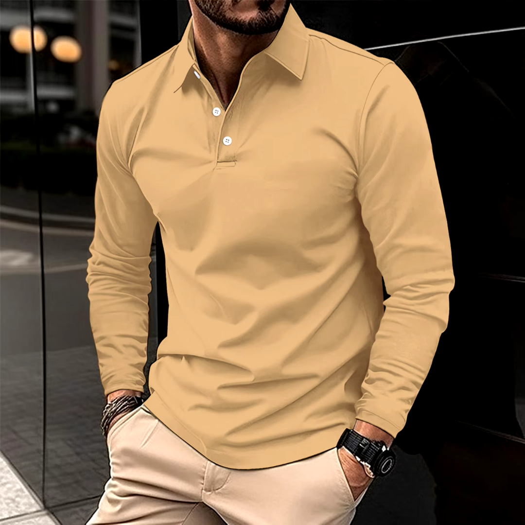 Gideon | Klassiek Langarm Poloshirt