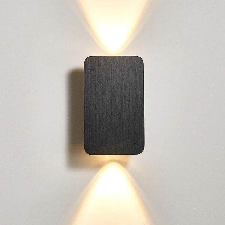 Noordse Minimalistische Glazen Rechthoekige LED Wandlamp 2-Licht