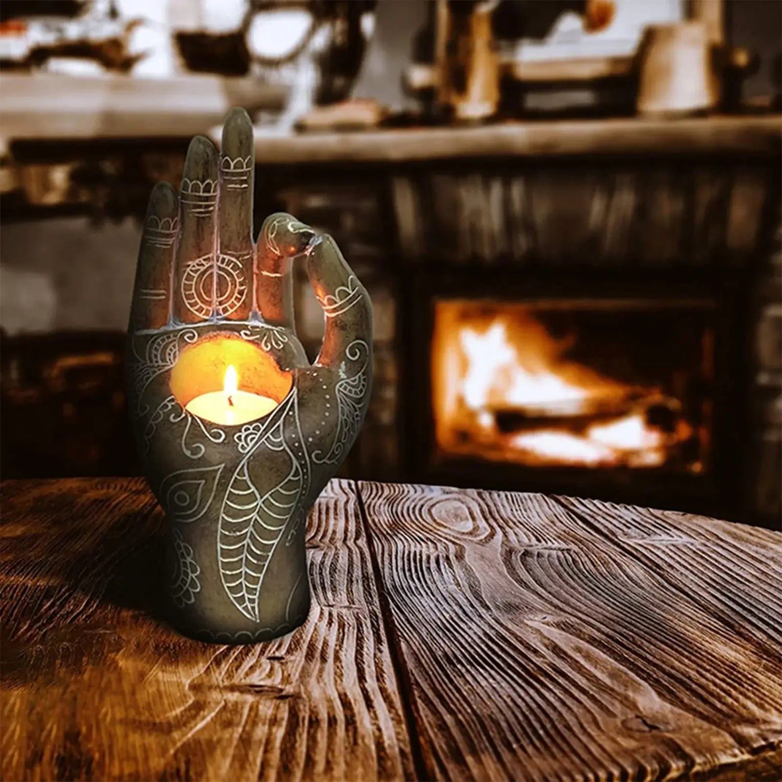 Boeddha Hand Kaarsenhouder - Zen Decor - Sereniteit