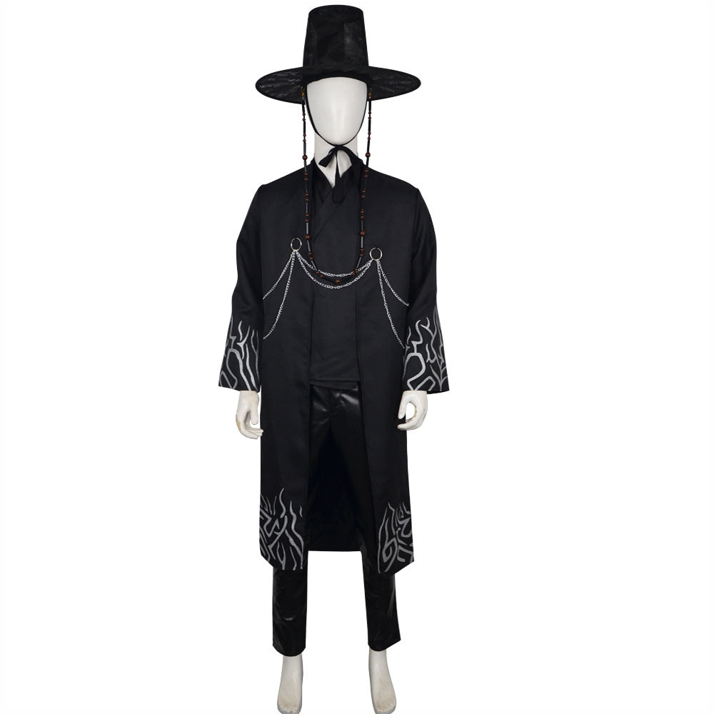 Jongens Zwart Halloween Kostuum Set Koreaanse Hanbok