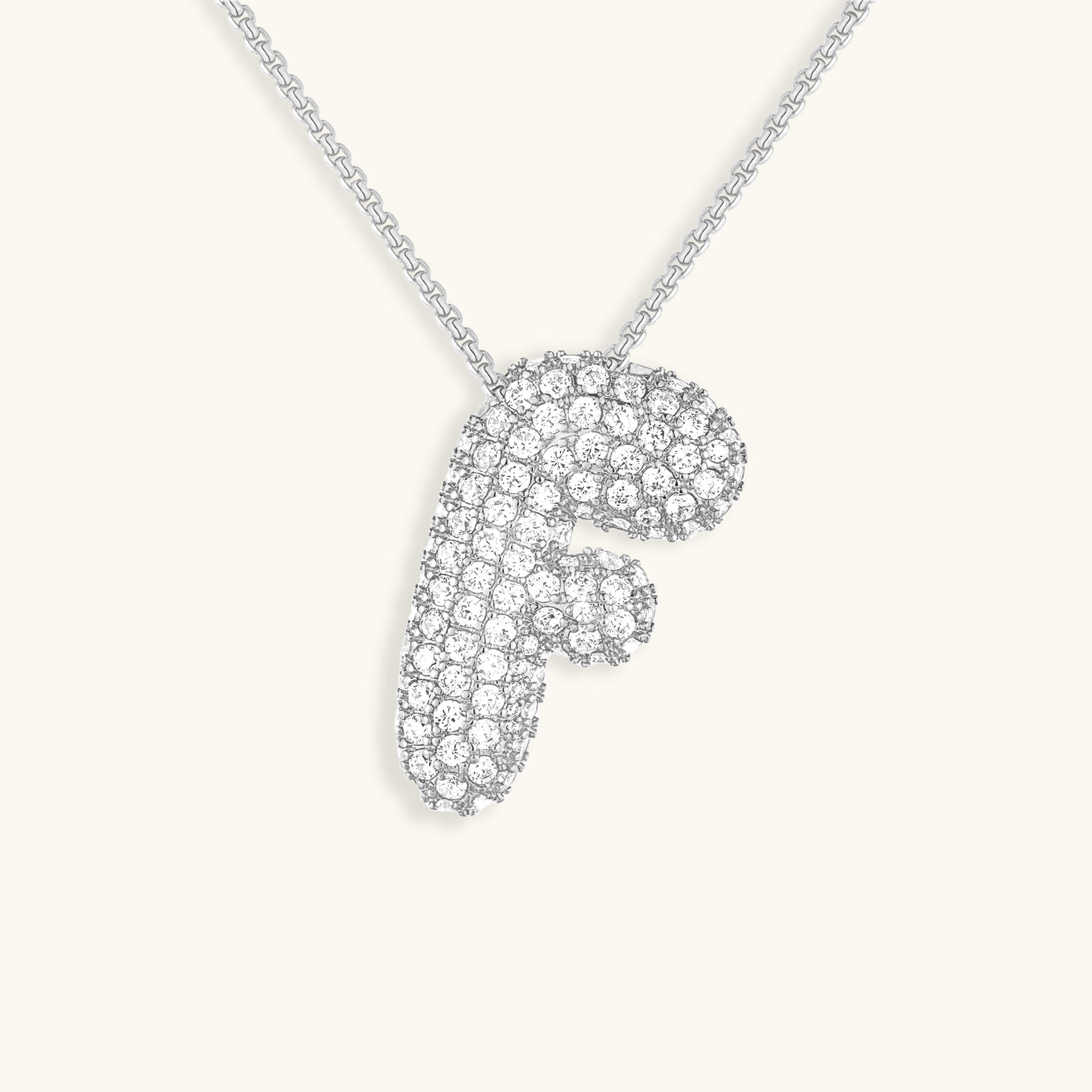 Bubble Initial-Diamant-Halsketting
