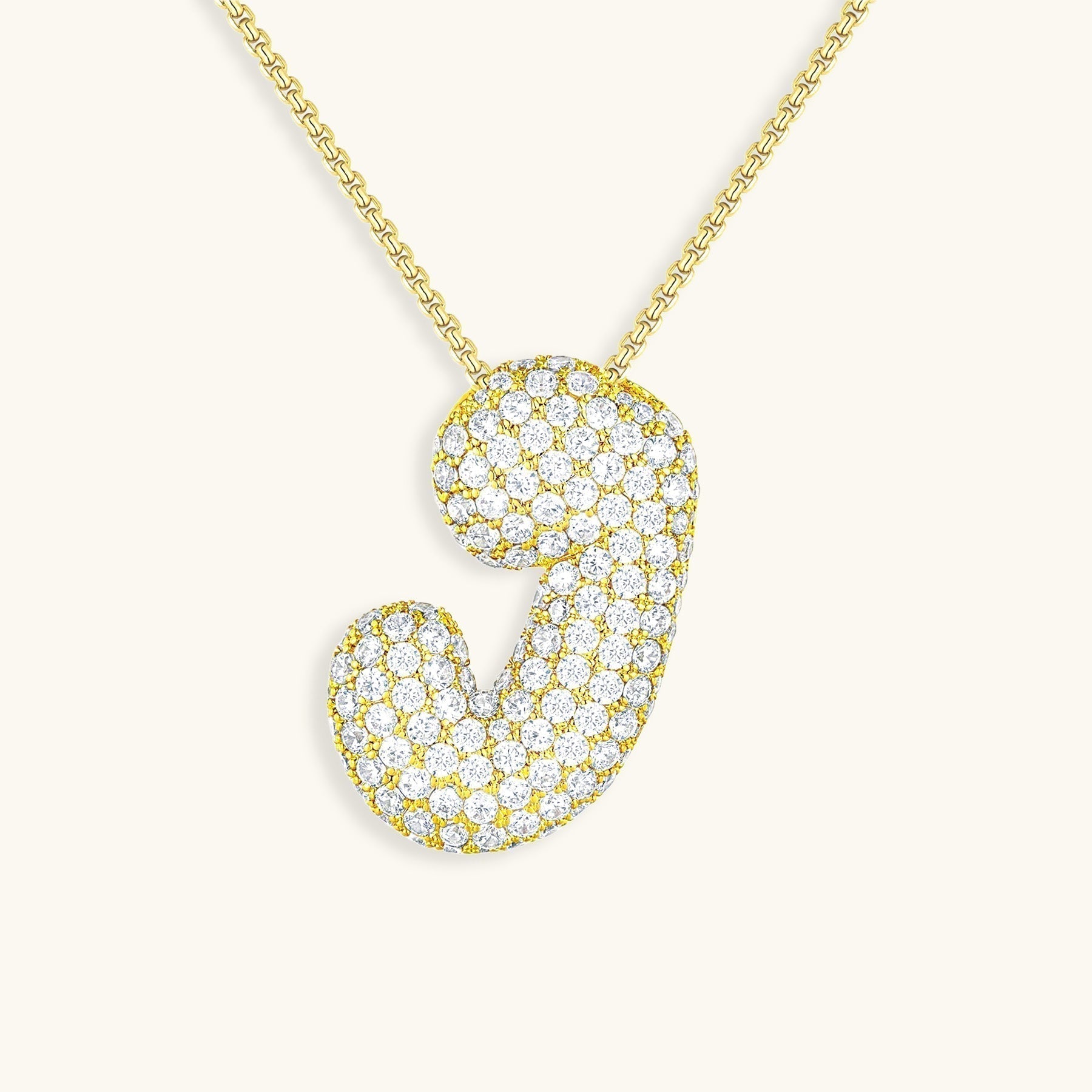Bubble Initial-Diamant-Halsketting