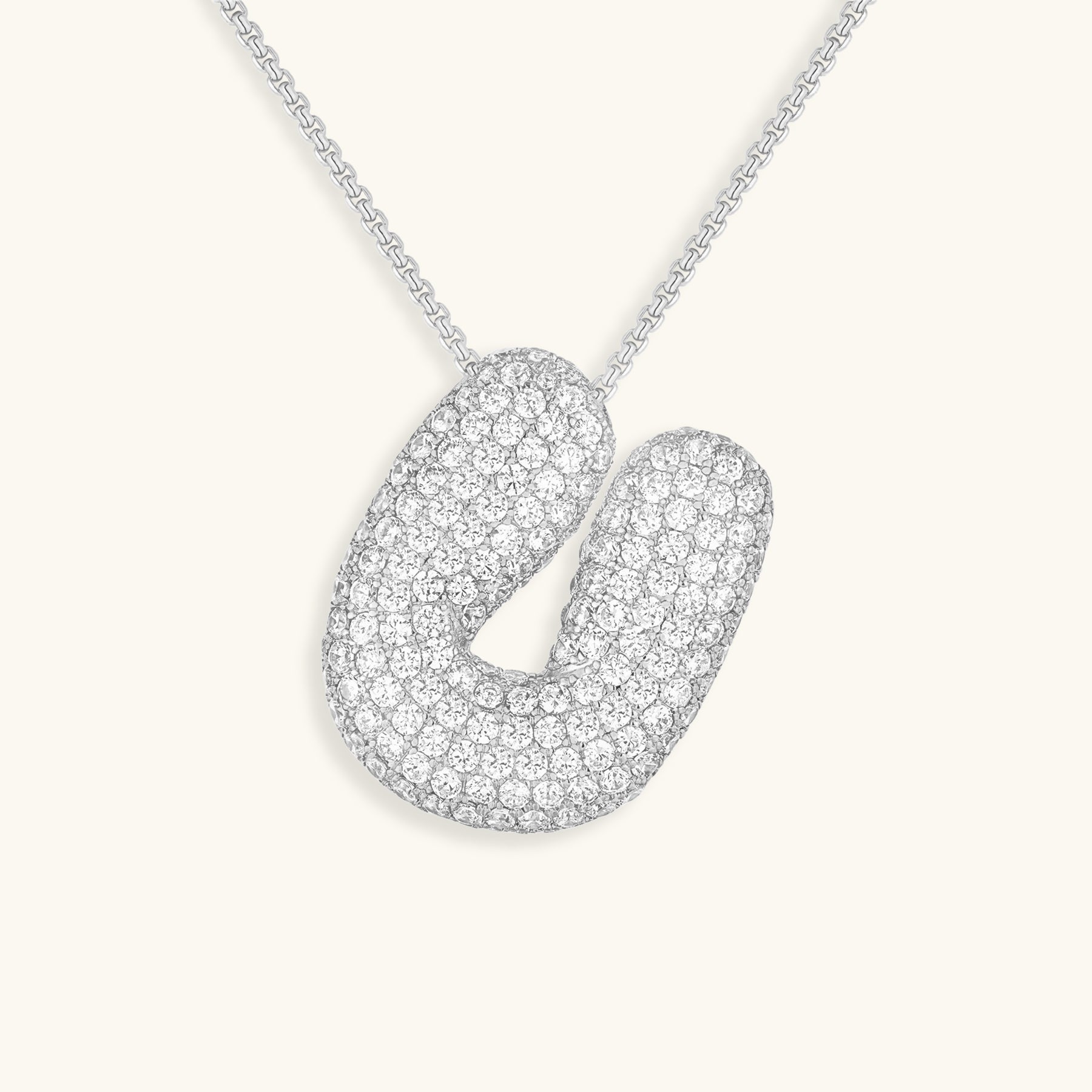 Bubble Initial-Diamant-Halsketting