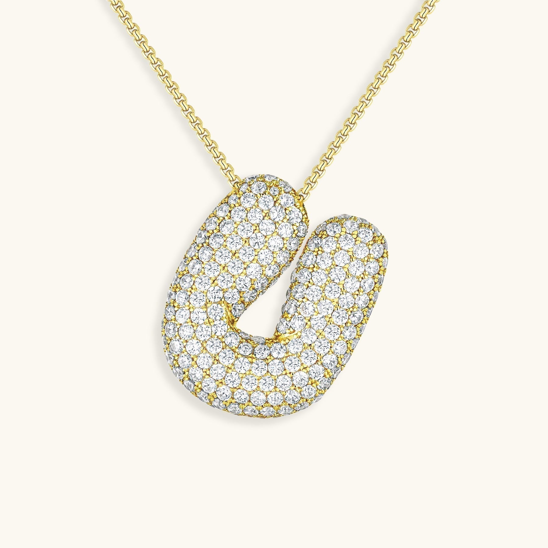 Bubble Initial-Diamant-Halsketting