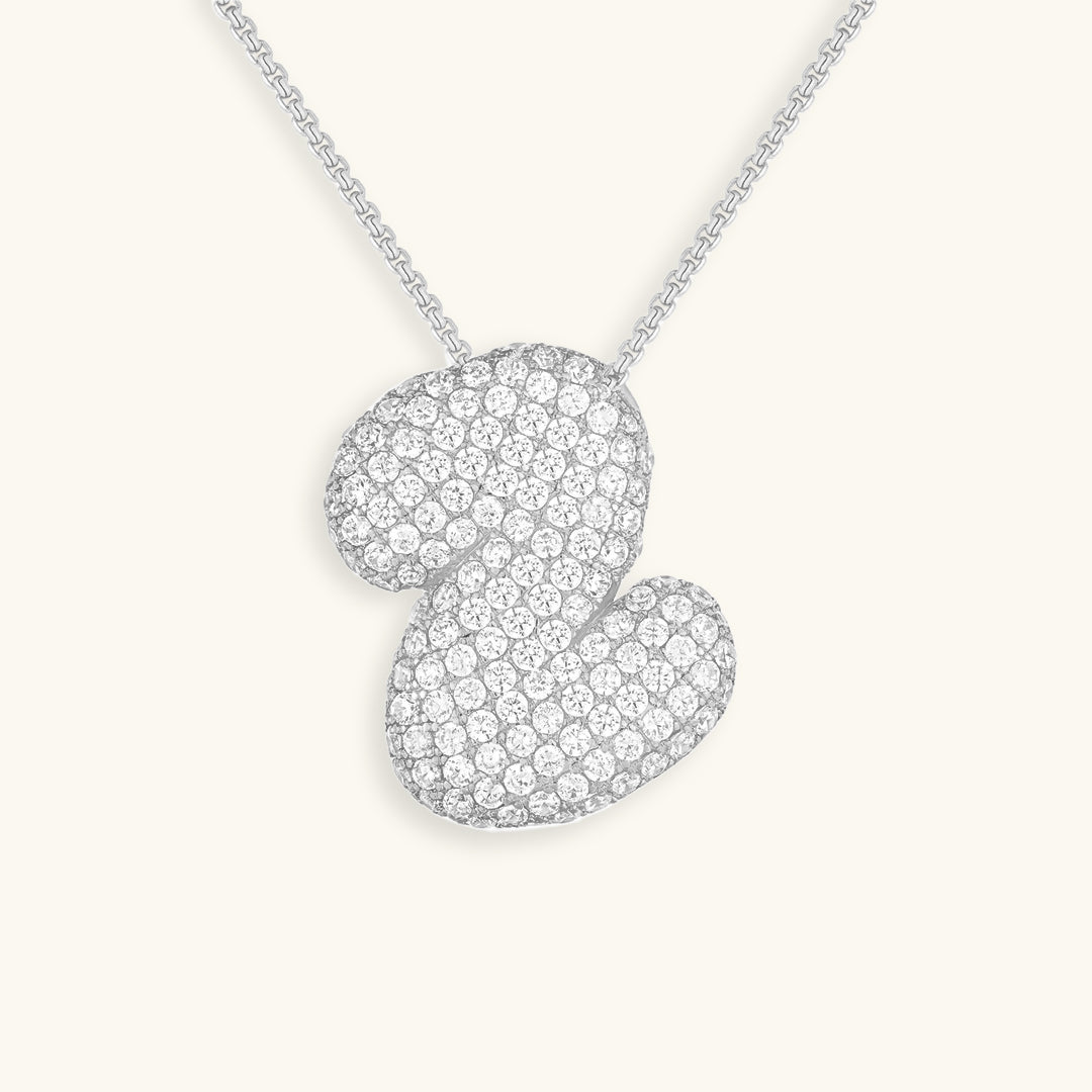 Bubble Initial-Diamant-Halsketting
