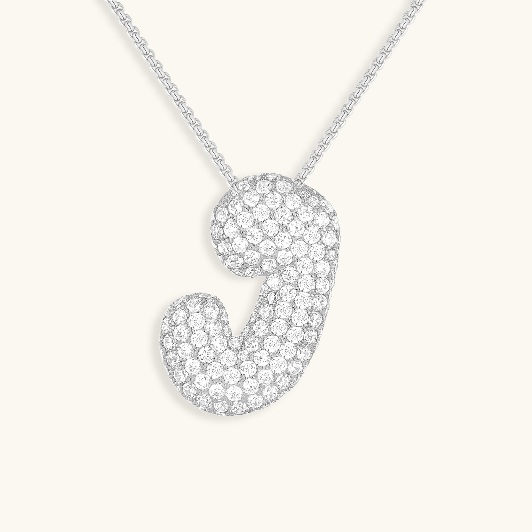 Bubble Initial-Diamant-Halsketting