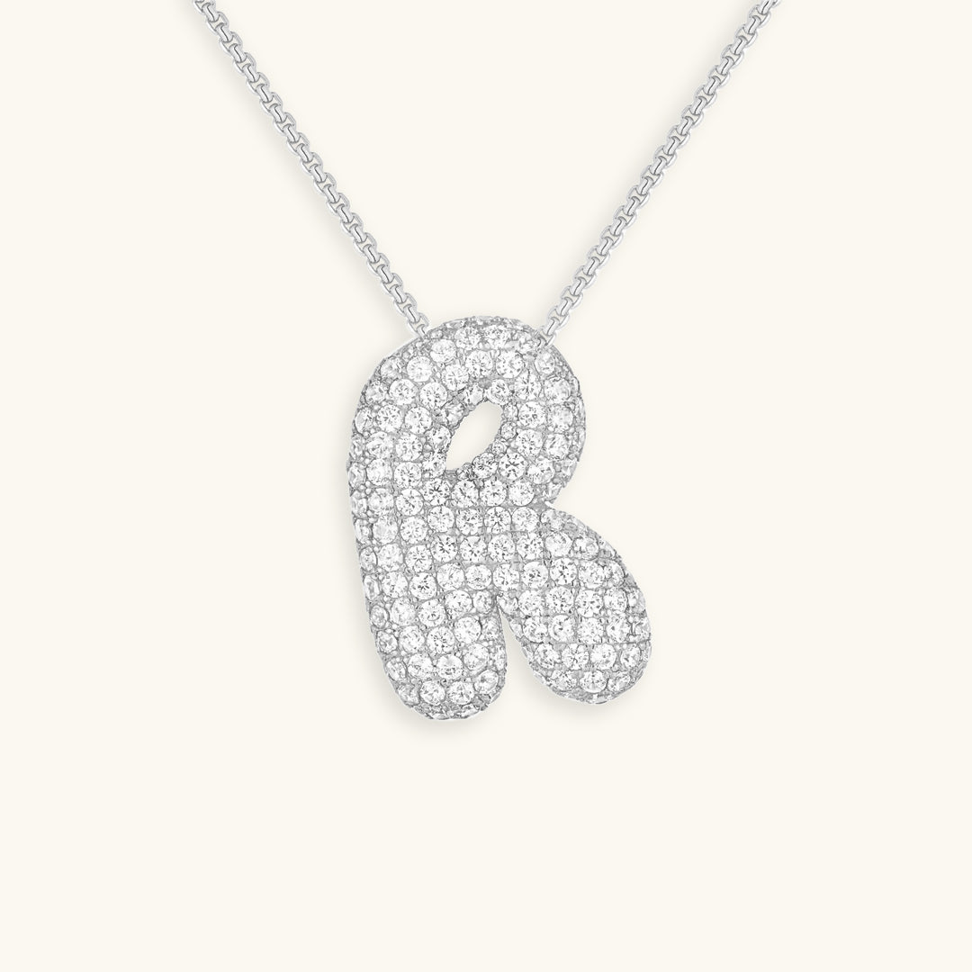 Bubble Initial-Diamant-Halsketting