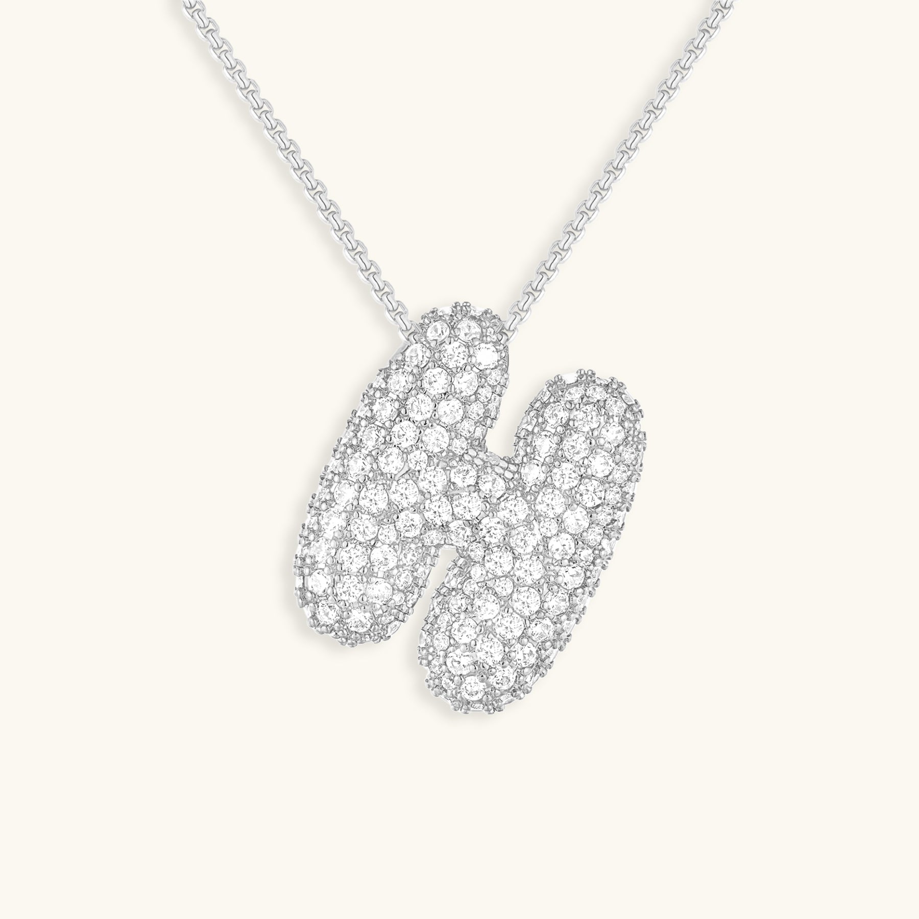 Bubble Initial-Diamant-Halsketting