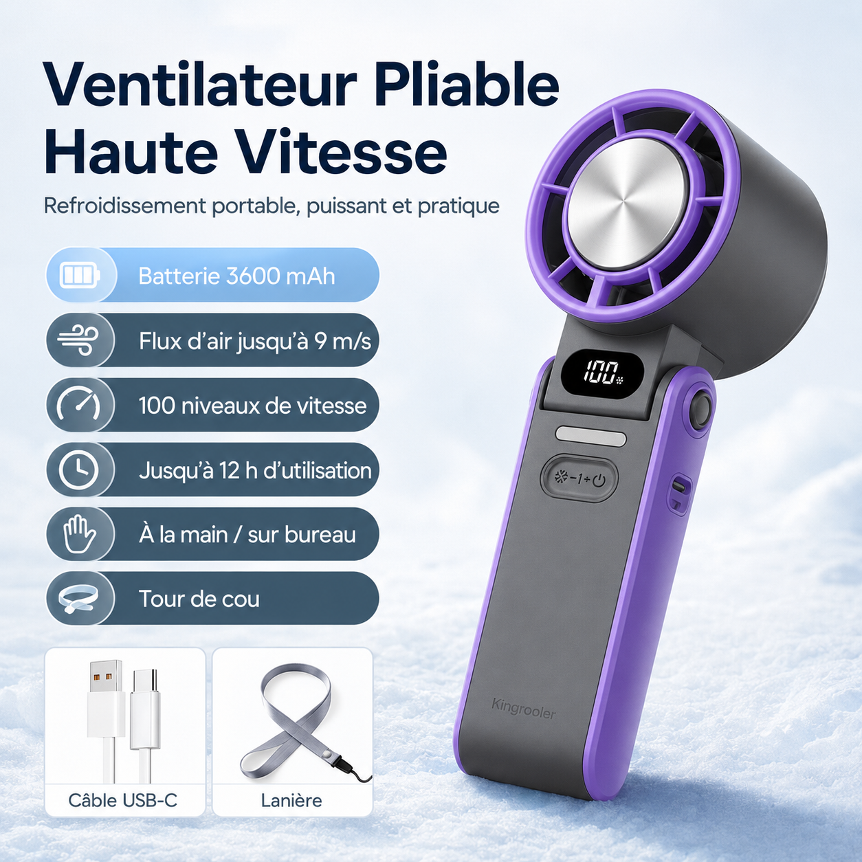 Draagbare Vouwbare Handventilator voor Buiten