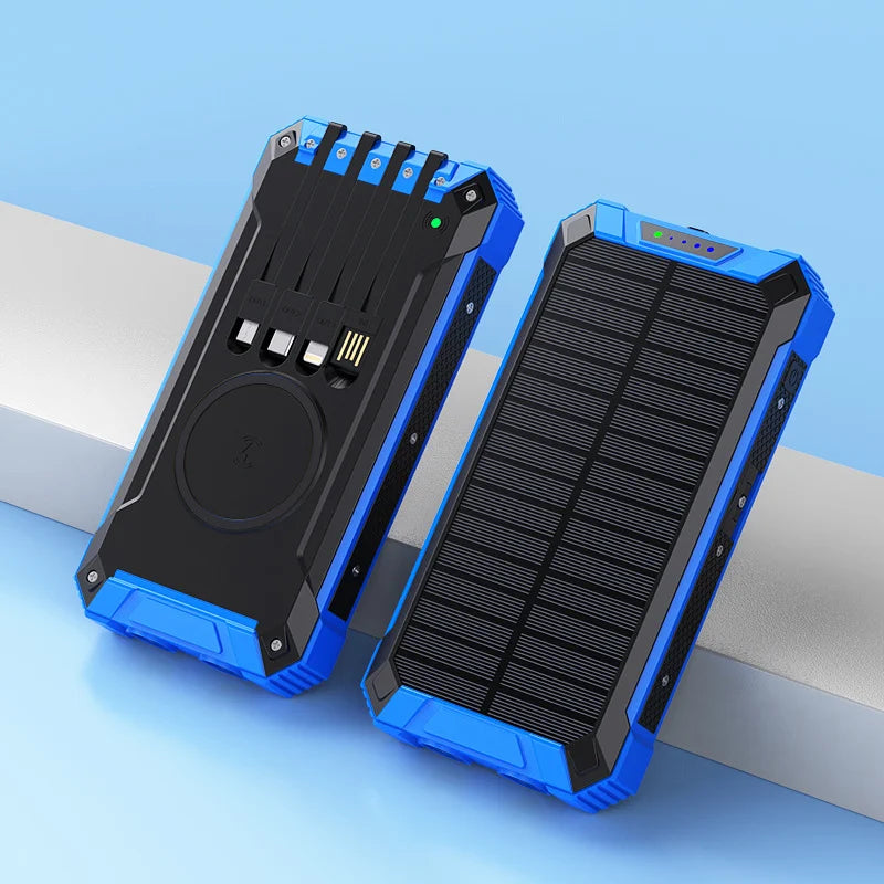 LuxuraVolt Draagbare Zonne Draadloze PowerBank | Duurzame energie voor onderweg en gemak