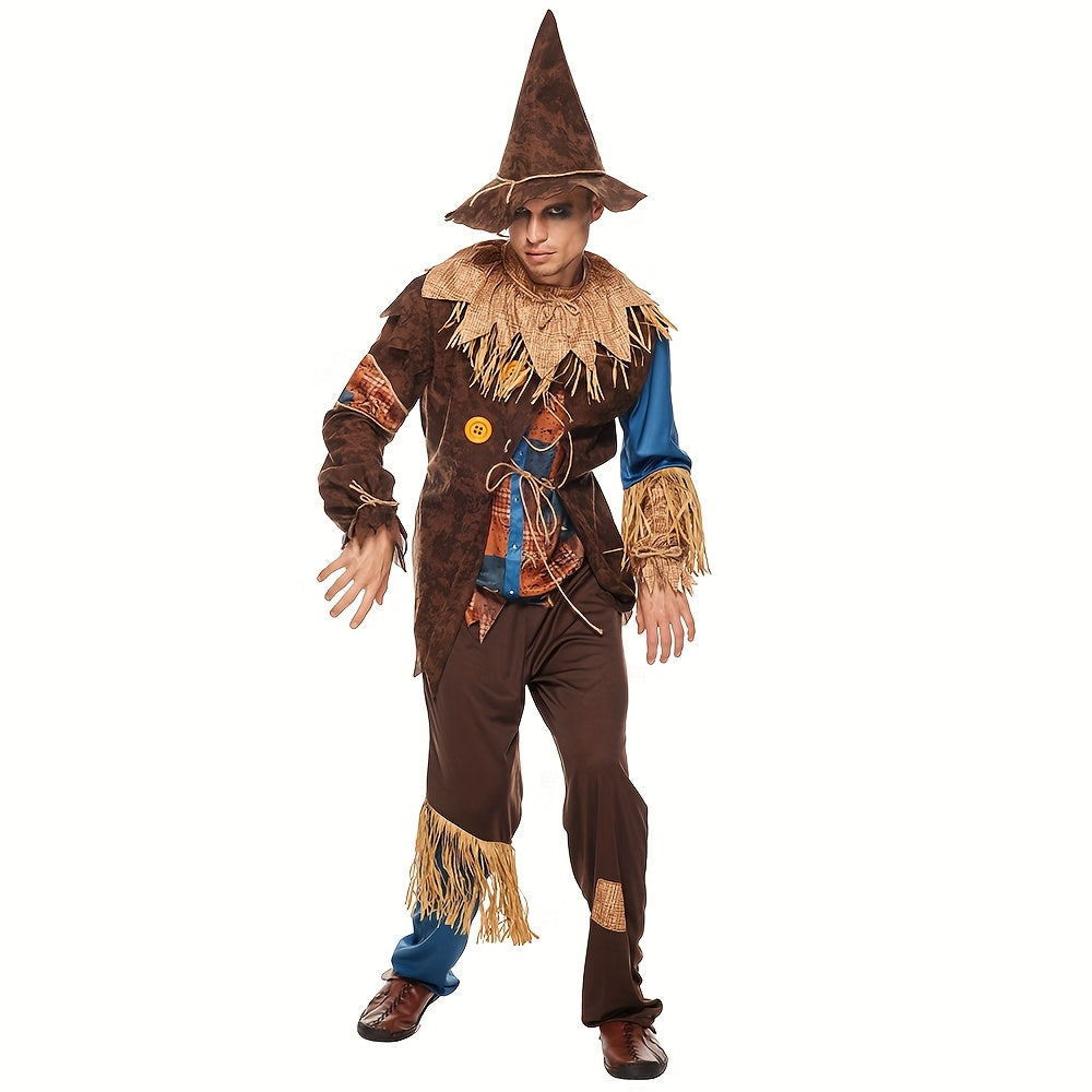 Heren Lange Mouwen Halloween Vogelverschrikker Kostuum Set | Klassiek