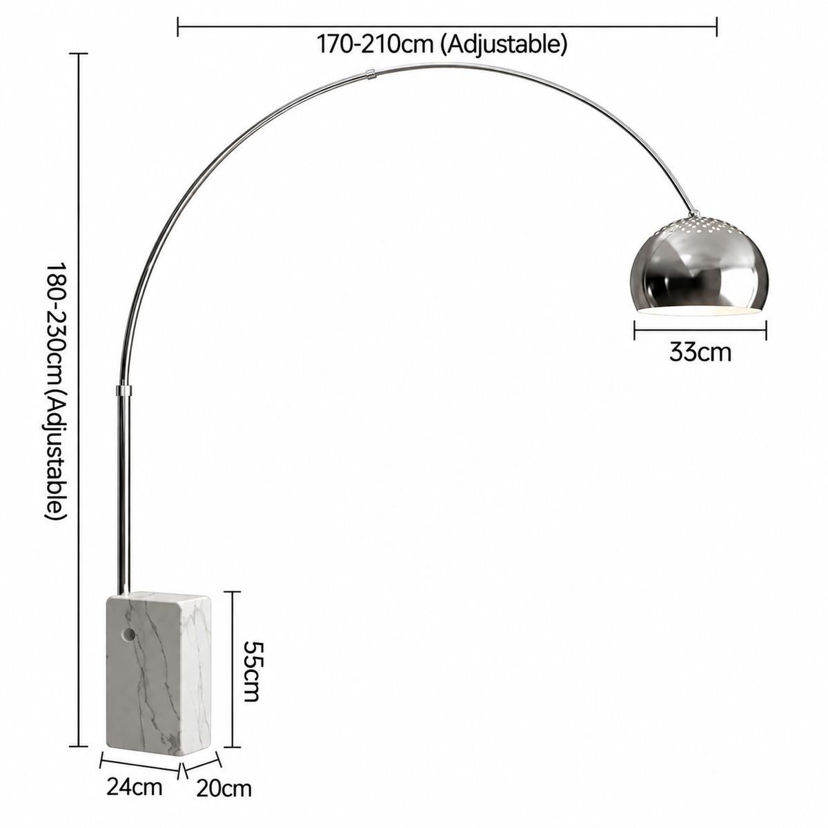 Italiaanse Arco Booglamp – Moderne Design Vloerlamp voor de Woonkamer