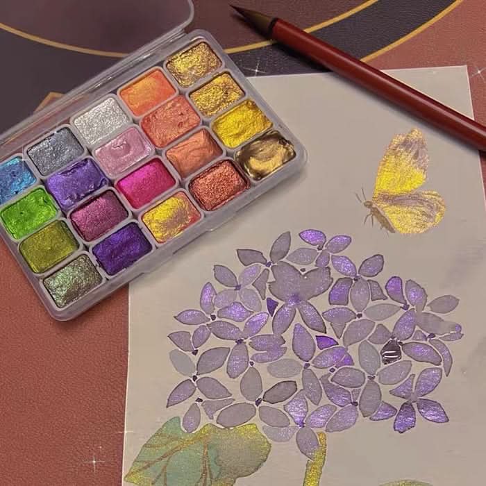 Parelmoer aquarel – Intense schittering en stralende tinten