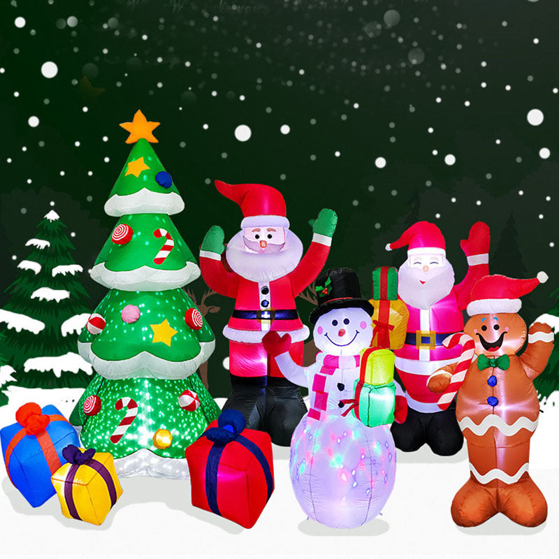 Opblaasbare LED Kerstdecoratie – Verlichte Sneeuwpop voor Buiten
