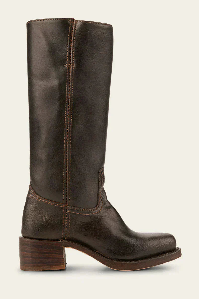 WesternSoul hoge dameslaarzen – stijlvolle leren look met blokhak en western-flair