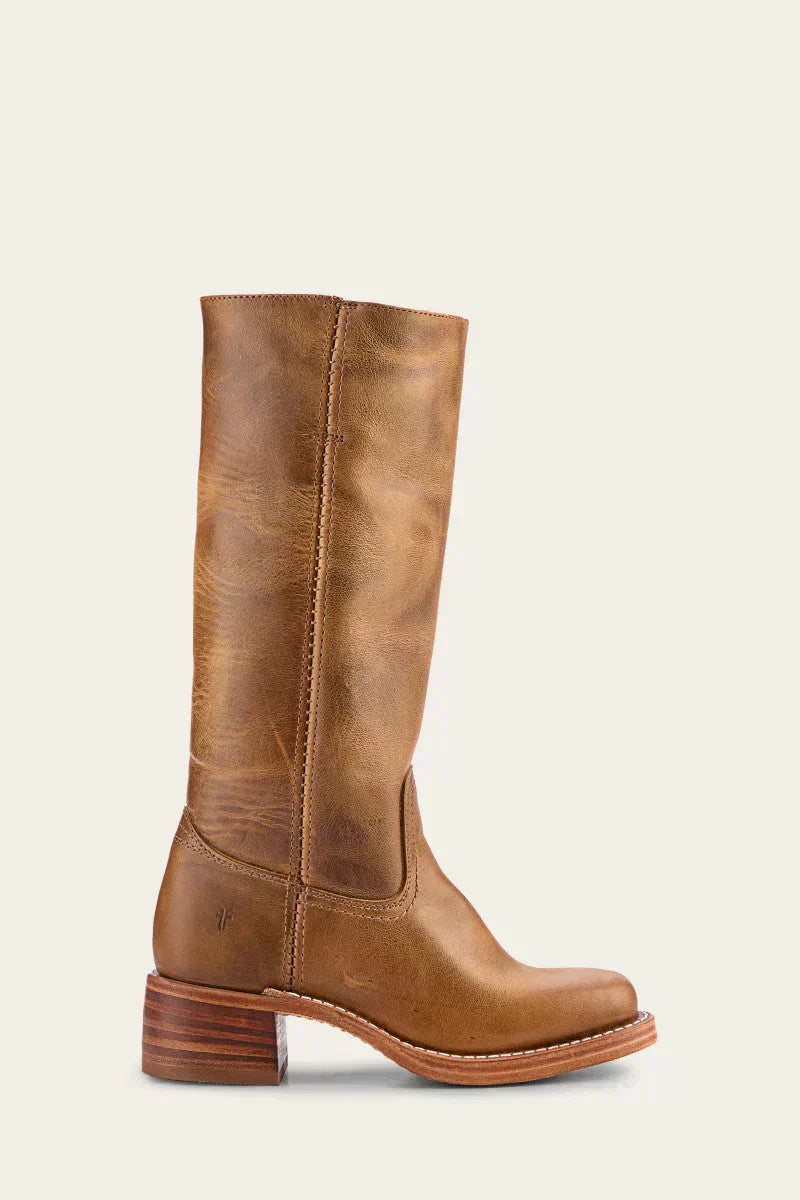 WesternSoul hoge dameslaarzen – stijlvolle leren look met blokhak en western-flair