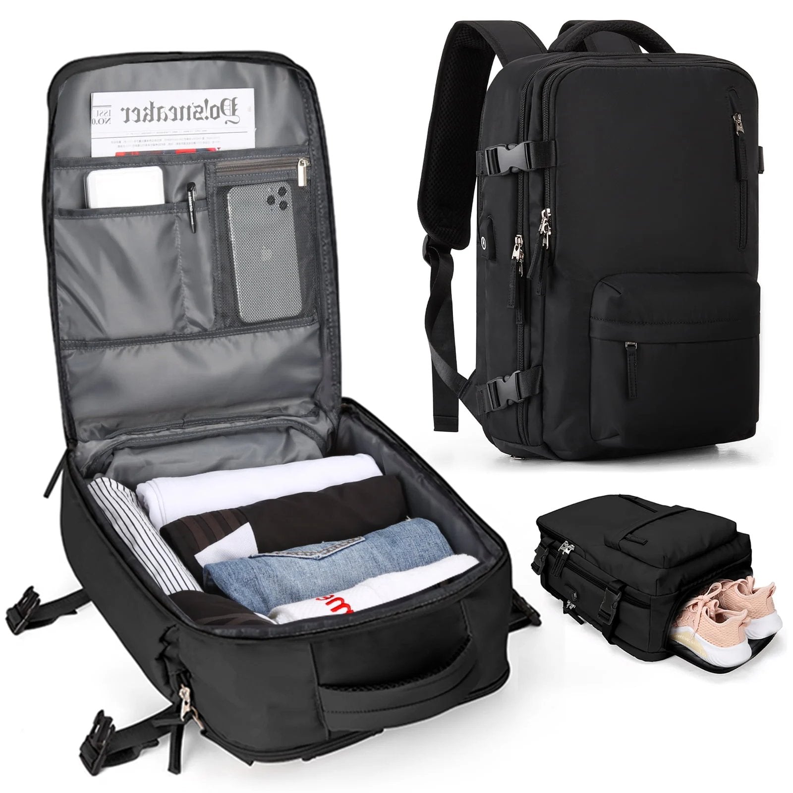 Grote Dames Reis- en Wanderrugzak Waterdicht – 35L Multifunctioneel