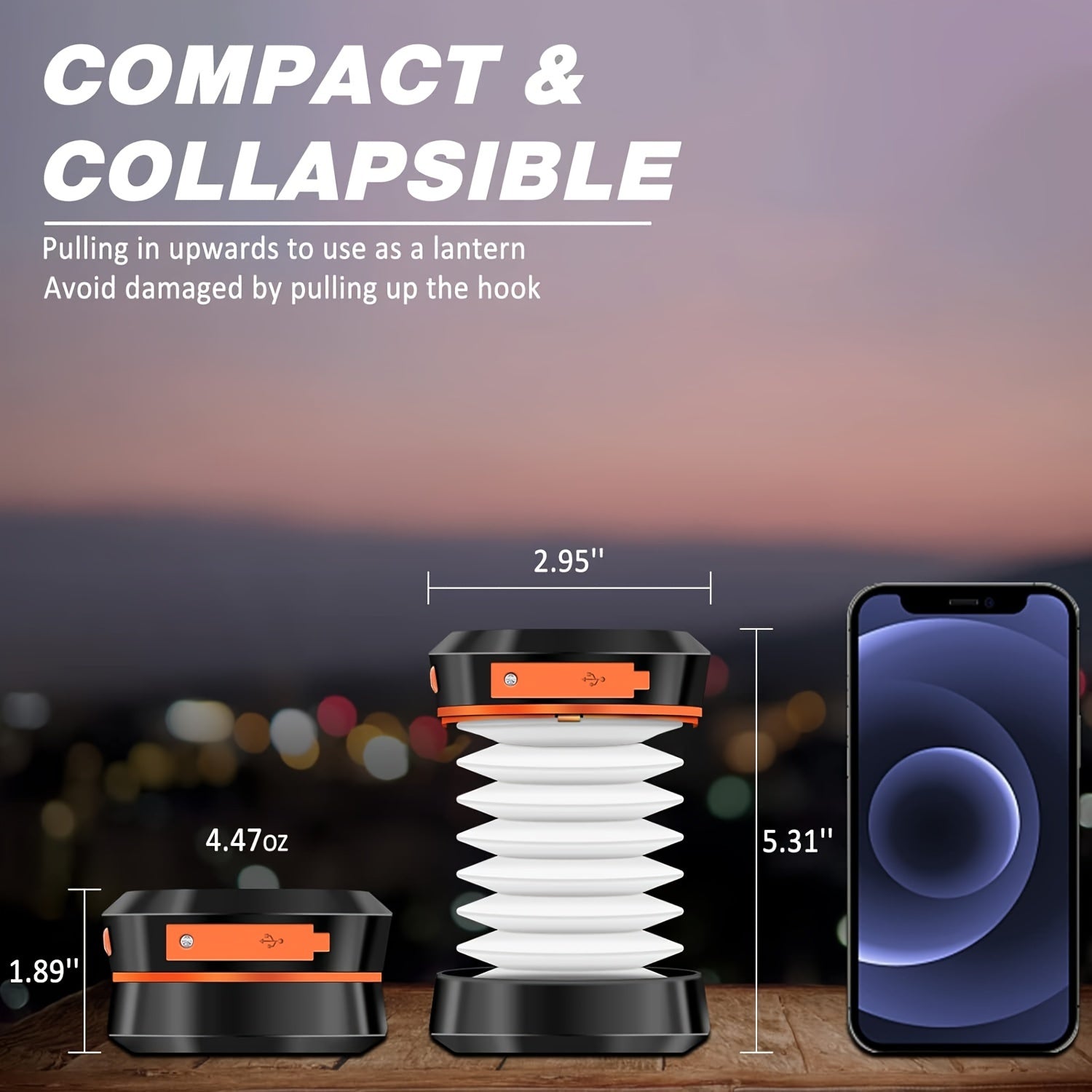 Oplaadbare LED Campinglamp - Compacte Vouwbare Lichtbron voor Buitenavonturen en Noodgevallen