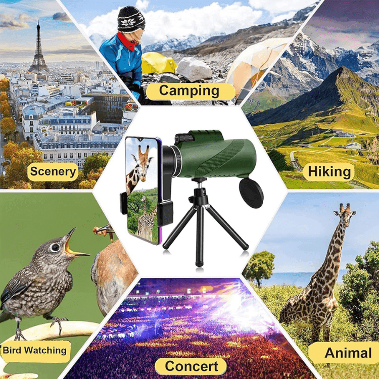 BowLift | Compacter Ultra-Zoom Monoculair | HD-Objectief, lichtgewicht & perfect voor wandelen, vogelspotten en sportevenementen