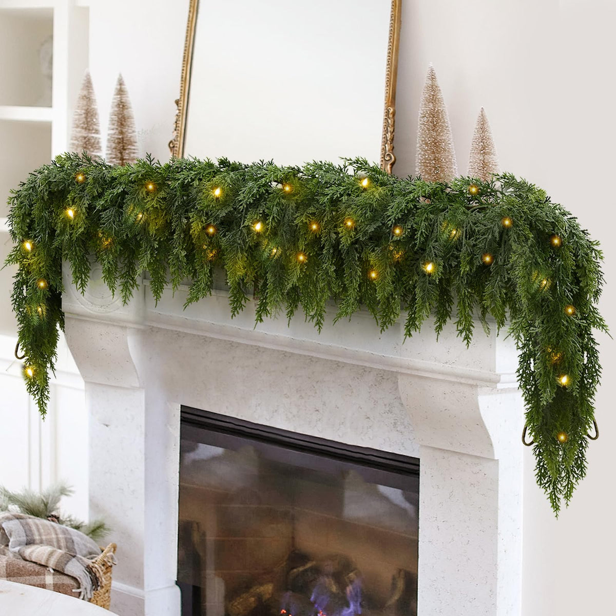 Kerstguirlande met Warmwitte LED-verlichting – Realistische Dennentakken