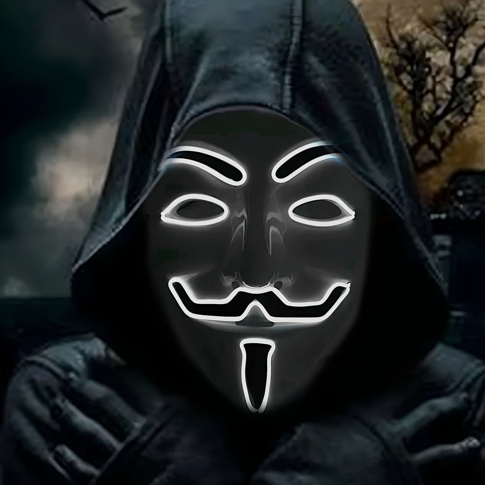Mannen's Engeleng LED Halloween Masker | Verlichte Anonieme Cosplay