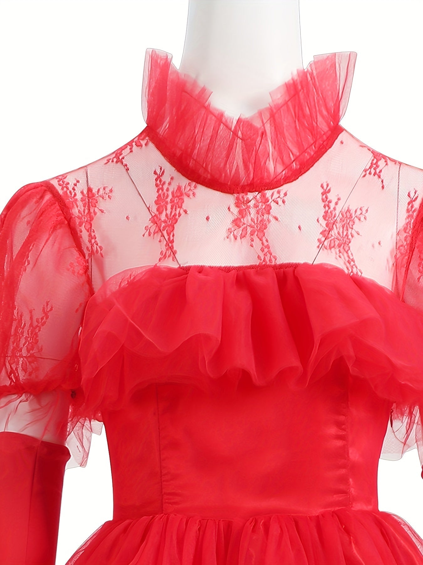 Dames Gothic Kant Halloween Film Kostuum Jurk | Gelaagde Maxi