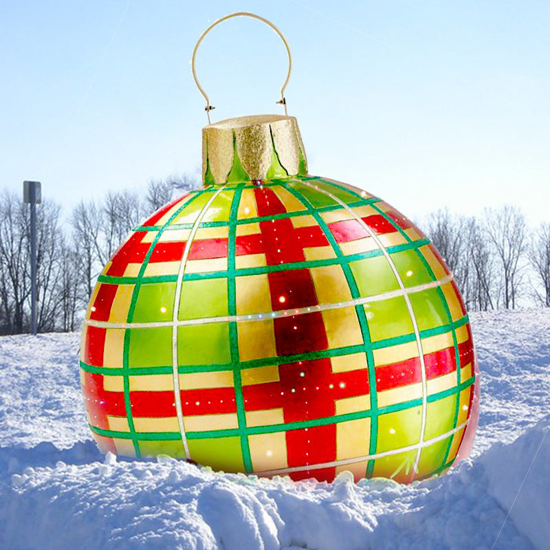 Opblaasbare Christmas Kerstbal 60 cm – Weerbestendige PVC Kerstdecoratie voor Buiten
